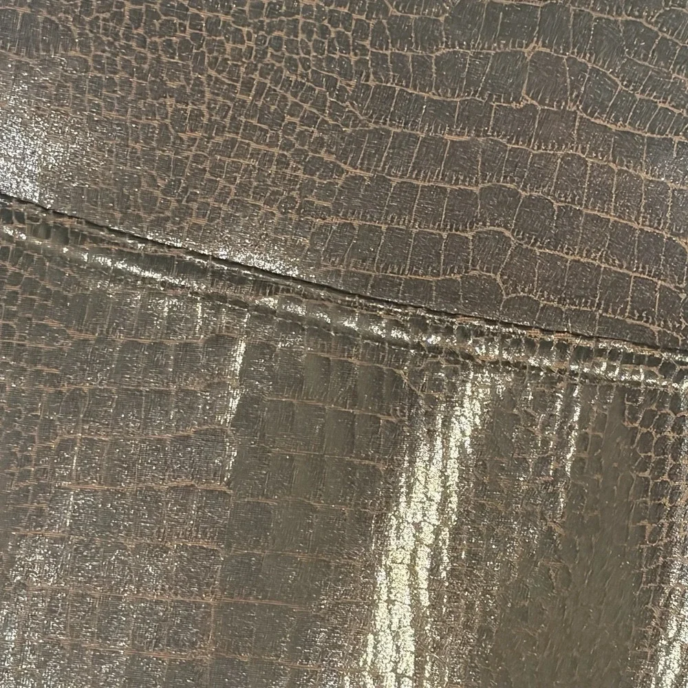 Spanx‎ Womens Brown Faux Leather Croc Shine Leggings XL